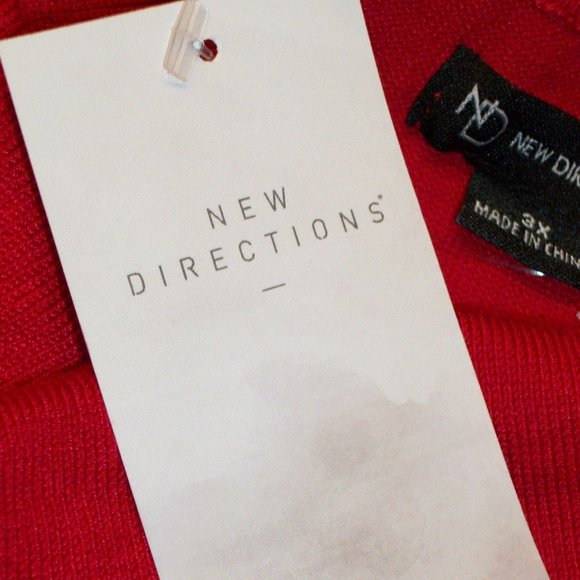 New Directions 3X Red Cowl Neck Sweater Top NWT - Picture 6 of 8